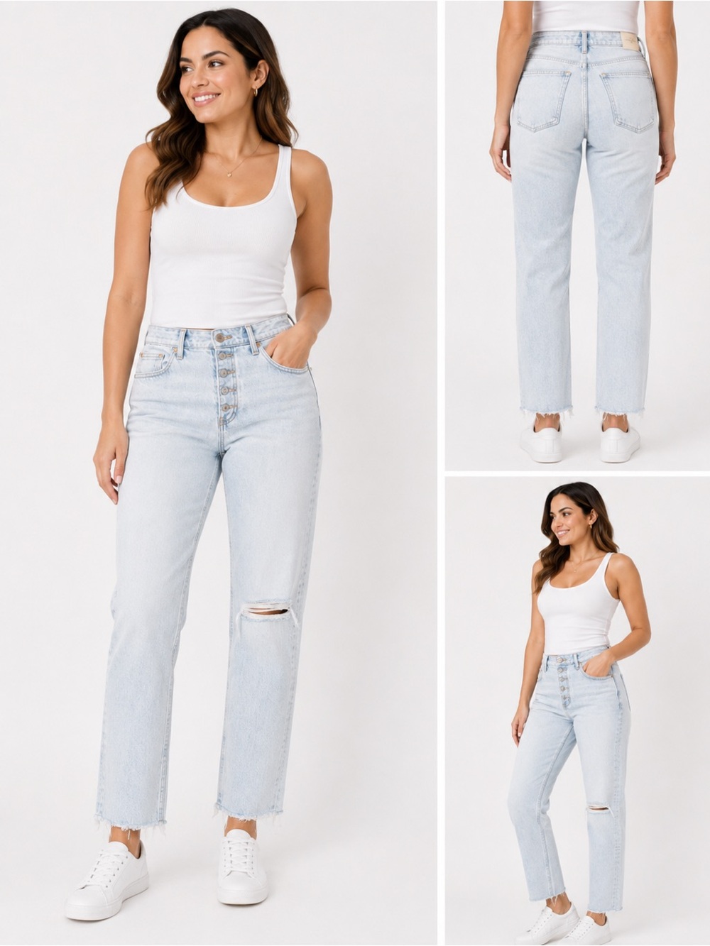 Universal Thread Light Blue Vintage Stretch Straight Distressed Jean Size 12/31R